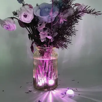 10vnt* LED Povandeninis floralytes Nuotolinio valdymo vandeniui žvakė Arbata šviesos RGB spalvų kaita, vestuvių, Kalėdų žiburiai