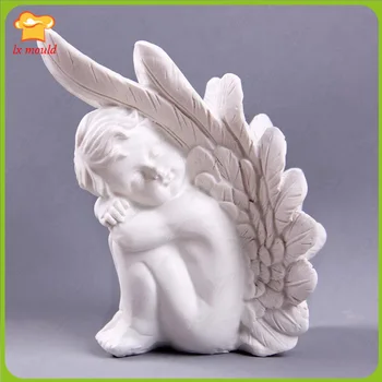 3 d sparnuotas angelas žvakė silikagelio žvakių liejimo formos Molio pelėsių vadovas muilas 