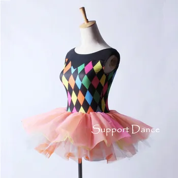 Parama-Šokių Spalvinga Spausdinti Baleto Tutu Suknelė Vaikų, Merginų, Suaugusiųjų Moterų Kostiumas C207