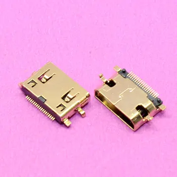 YuXi 1PC paauksuoti HDMI Female Lizdas 19Pin C Tipo Nuskendo plokštės 0,8 mm SMT+CINKAVIMAS koja