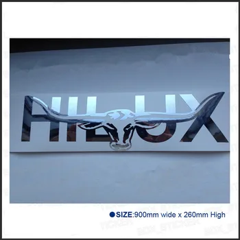Karšto Pardavimo 1Pc Longhorn Hilux 900mm Grafinis Vinilo Lipdukas TOYOTA HILUX Lipdukai, Emblemos, kuriame Išsamiai Lipdukas Automobilių optikos Reikmenys