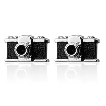KC623 Naujo modelio Fotoaparatą Modeliavimo rankogalių segtukai už Mens Marškinių Rankogalių Aukštos Kokybės Juodo Emalio Rankogalių segtukai Prekės Papuošalai