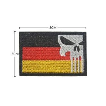 3D siuvinėjimo pleistrai kilpos ir kabliuko vokiečių kareivis pleistrai Vokietija punisher pleistrai raištį vokietijos vėliava pleistrai Ženklelis, Audinys