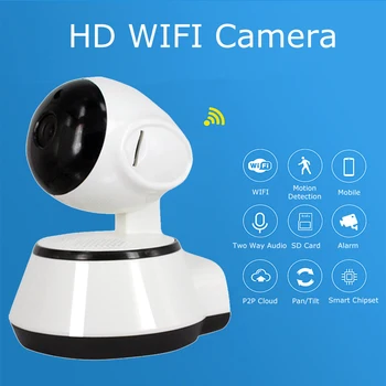 Full HD 720P Mini IP vaizdo Kamera VAIZDO Patalpų Belaidžio ryšio Wi-fi IP Kamera P2P Apsaugos Stebėjimo Kameros, IP Naktinio Matymo infraraudonųjų SPINDULIŲ Kūdikio stebėjimo