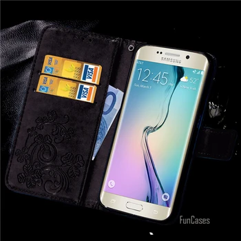 Padengti Samsung Galaxy S6 G9200 s6edge Piniginės Flip Stiliaus Odinis dėklas Su Kortelių Lizdai Mobilųjį Telefoną Atvejais, Samsung S6 S 6 Kraštas