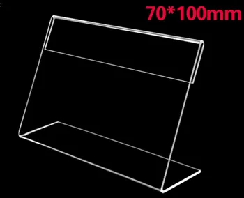 70x100mm L-Formos Skaidraus skaidraus Akrilo Kainą Ženklas, Plastiko, organinio Stiklo Stalo Stovi