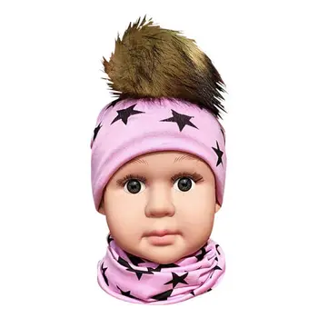 22 Stilių Dirbtinio Kailio Kamuolys Kūdikių Mergaičių Medvilnės Dangtelis Žiemos Vaikai, Berniukas Kepurės Su Plaukų Kamuolys Žiemos Kūdikių Skrybėlę