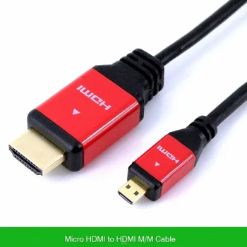 Micro hdmi kabelis 1m 2m 3m 1,5 m 5m Micro HDMI į HDMI kabelis su Ethernet Mobilieji telefonai win8 4kx2k naujas metaliniu korpusu