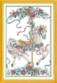Rose Trojos dekoro tapybos skaičiuojami spausdinimo ant drobės 11CT 14CT kinijos Kryželiu rinkiniai siuvinėjimui Rinkinys rankdarbiams