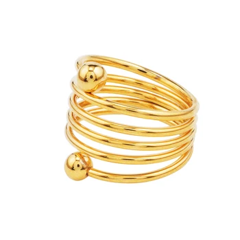 Ethlyn Naujos spyruoklės žiedo Etiopijos dizaino, moterų nuotakos papuošalai 22k geltona, padengtą aukso moterų mados vestuvių žiedas R7