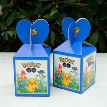 6pcs/daug Animacinių filmų Anime pokemon eiti Pikachu Naudai Box Dovanų Dėžutėje Cupcake Lauke Vaikams Gimtadienio Prekių Įvykis Šalies Prekių