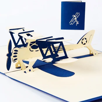 3D pjovimas Lazeriu Rankų darbo Drožyba Mielas Orlaivių Plokštumos Popieriaus Kvietimą Atvirukai Atvirukas Verslo Šalies Vaikų Kūrybos Dovana