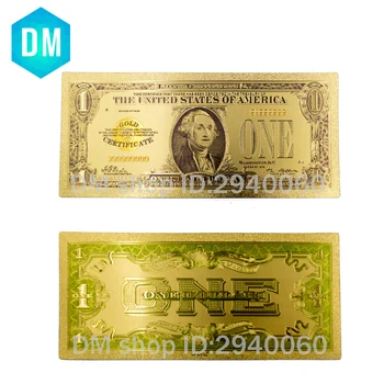 Naujausias 1928 Yeae Spalvinga JAV Banknotų 1 Aukso Dolerių Sąskaitą Aukso Folija Banknotų Suvenyrų Amatų, Surinkimo Padirbtų Pinigų Lašas Laivas