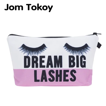 Jom Tokoy 2018 kosmetikos užrašinė maišelyje dream big blakstienas Spausdinimo Kosmetikos Krepšys Moterų Mados Prekės ženklas makiažas maišelį