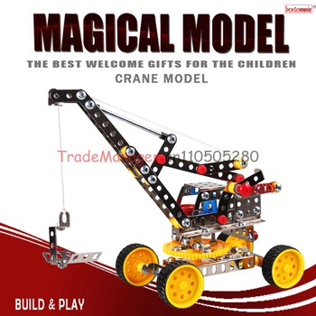 Nemokamas pristatymas Metalo surinkti išgalvotas žaislas sunkvežimis, kranas, kranas modelis lydinio 