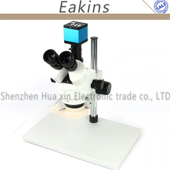 Vienu metu-židinio 7-45X Trinokulinis Stereo Mikroskopas+Didelis dydis stovas+56 LED Šviesos+HDMI USB 14MP 1080P Pramonės Mikroskopo vaizdo Kamera