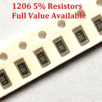 200pcs SMD Chip Rezistorius 1206 1.5 R/1.6 R/1.8 R/2R/2.2 R 5% Atsparumas 1.5/1.6/1.8/2/2.2/Omų Varžai 1R5 1R6 1R8 2R2 Nemokamas Pristatymas