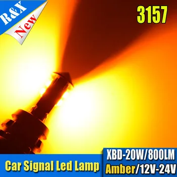 1pcs Led automobilio lemputė 20W 7443 7440 3156 3157 CANBUS Xenon Baltojo Gintaro Raudona W21/ Didelės galios XBD Žetonų lempos šviesos šaltinis automobilių stovėjimo aikštelė