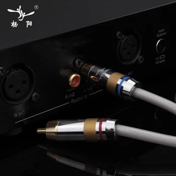YYAUDIO YY-E150-S sidabruotas HiFi Garso kabelis RCA Line sujungimo kabelis nemokamas pristatymas