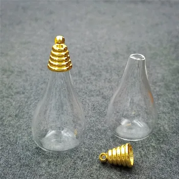 20set18x28x5mm stiklo gaublys su pagoda formos dangteliu rinkinys, stiklo burbulo apačioje plokščiojo stiklo vaza karoliai pakabukas