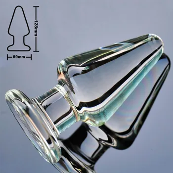 59mm didelis dydis pyrex stiklo analinis dildo butt plug didelių kristalų netikras penis granulių suaugusiųjų moterų masturbacija sekso žaislas, skirtas moterims, vyrams gėjų