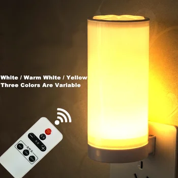 Naujovė 3 Spalvų LED Nuotolinio Valdymo Naktį Šviesos ES Reguliuojamas Šviesos Kūdikio Miegamojo Lempa Vidaus Apšvietimas Lamparas LED Lempos