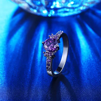 Naujas mados papuošalų paslaptis, violetinė bauda cirkonis žiedai moterų vestuvių juostas šalis dovana meilužis CCR199