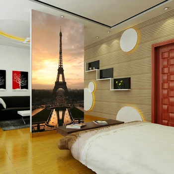 Custom 3D foto tapetai šiuolaikinės kraštovaizdžio sutemų Eifelio Bokšto sienos Tapetai 3 d papel de parede