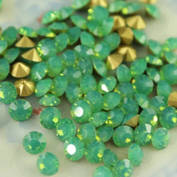 Green opal 72pcs į 144pcs didmeninė pažymėjo atgal, Stiklo Kristalų, cirkonio Turas stiklo masės chaton akmens Papuošalai Aksesuaras