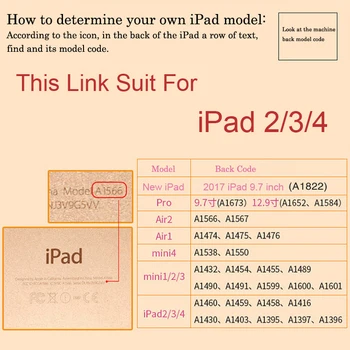 Apple iPad 2 3 4 9.7 colių Atveju Apversti Stovėti Odos Padengti Apple iPad 2 3 4 9.7 colių Planšetinį kompiuterį 