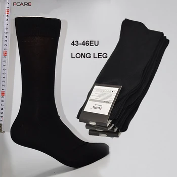 Fcare 8PCS=4 poros, 43, 46 EU dydžio, juoda šukuotos medvilnės vyrų suknelė, kojinės įgulos kojinės meias masculina sokken heren