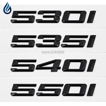 530i 535i 540i 550i Kamieno Dangčio Galinis Emblemų Ženklelis Juodos Raidės BMW 5 Serijos F10 F11 F07 E12 E28 E34 E39 E60 E61