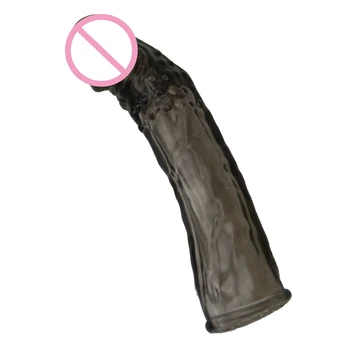 Daugkartinio naudojimo dildo padengti minkšta dick žiedas juodas vyras realistiškas penis extension rankovėmis pratęsti gaidys porų sekso žaislai vyras, Meilužis žaidimas