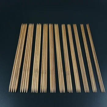 44Pcs 11 Dydis 25cm Dvigubas Nurodė Carbonized Bambuko Mezgimo Virbalai, Mezgimo Rinkinys puošybinės Pynimo Adatas, Siuvimo Priemonės, 2mm-5mm