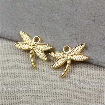 150pcs derliaus dragonfly pakabukas aukso spalva cinko lydinys Pakabukas 