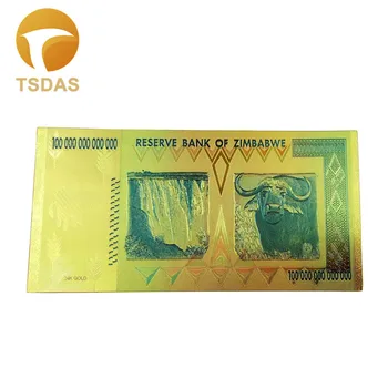 Zimbabvės 24k Aukso Banknotų Auksu 100 Trilijonų Dolerių Pasaulio Padirbtų Pinigų 10vnt/daug Kolekcijų Valiuta, Vekseliai