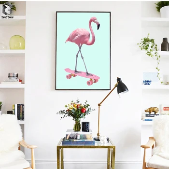 Riedlentė Flamingo Plakatai ir Spausdina Sienos Meno Tapybos Drobės Nuotraukų Kambarį Skandinavijos Namų Dekoro
