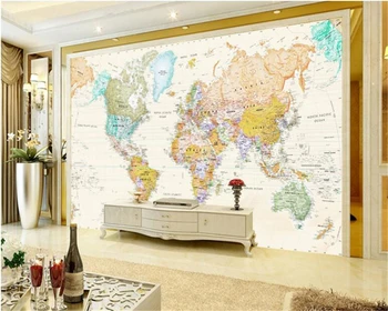 Beibehang Klasikinis mados fono sienos popierius prabangus šviesios spalvos, versija pasaulio žemėlapyje, dekoratyvinis dažymas