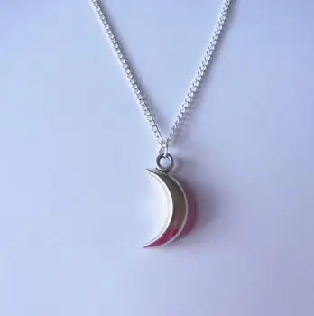 Senovinių Sidabro 3D Crescent Moon Karoliai Pakabukai Choker Apykaklės Pareiškimą Karoliai Pakabukas Papuošalai Moterims, Dovana Priedai 