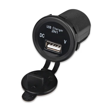Urbanroad Vandeniui 12V 2.1 USB Automobilinis Įkroviklis Motociklo 2in1 USB Telefono Kroviklis, Led voltmeter Adapteris Automobilio Stiliaus