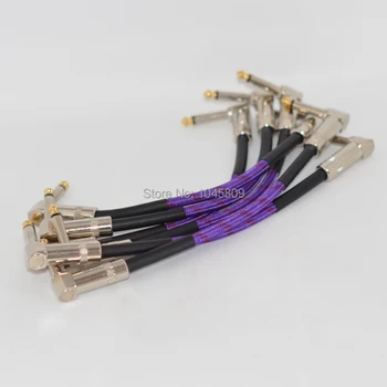 6pcs stačiu kampu 1/4 mono gitara poveikis paminą patch kabelis laido violetinė 21cm Poveikio Pedalo Muzikos Instrumentas