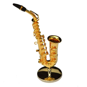 MoonEmbassy Alto Saksofonas Miniatiūriniai Ekranas Sax Modelio Realus Muzikos Mylėtojas Gimtadienio Dovana su būda Muzikos Instrumentas