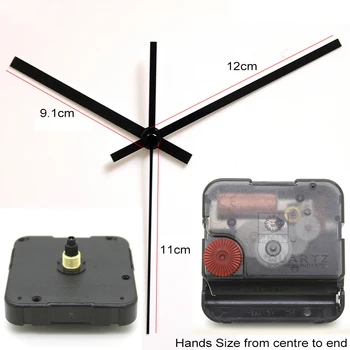 12888 6mm varžto ilgis judėjimo Laikrodis Aksesuaras Kvarco Judėjimas, Plastikiniai Valyti Judėjimas Su black Laikrodis Rankas 1# 