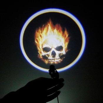 Priešrūkinis Žibintas Logotipą, Lazerinius Projektorius, 3D LED Logo Šviesos Uodega Apšvietimo Ghost Rider Degančių Kaukolė Motociklo Akiratyje