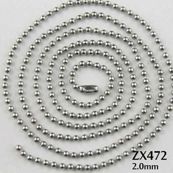 50meters ar 100meter 2.0 mm granules, grandinės iš nerūdijančio plieno kamuolys grandinės zawalcowany karoliai ritės pakavimo ZX472