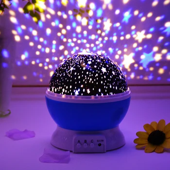 Romantiška Sukasi Žvaigždėtą Dangų Mėnulis Naktį LED Šviesos Projektoriaus Lempa Projekcija, Vaikams, Vaikų, Kūdikių Miego Apšvietimo Dekoratyvinės Šviesos