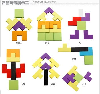 Candice guo medinis žaislas medienos dėlionė Permainingi variform kvadratų paslaptis Tetris modelis atitiktų formos valdybos gimtadienio dovana 1pc