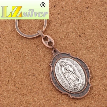 Our Lady of Guadalupe 2inch Piktogramą Metalo Švč Raktų Žiedas Kelionės Apsaugos Key Chain K1740 12colors