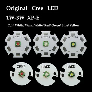 5VNT/daug Cree XLamp XPE XP-E 1W-3W Raudona Žalia Mėlyna, Royal Mėlyna Geltona šaltai Balta Šiltai Balta LED lemputė Su 20mm/16 mm bazės