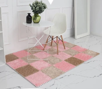9pcs namo kambaryje apdailos minkštus puzzle mats netoksiškas gauruotas kilimas eva putų grindų kilimėlis baby aplinkosaugos blokavimo plytelės